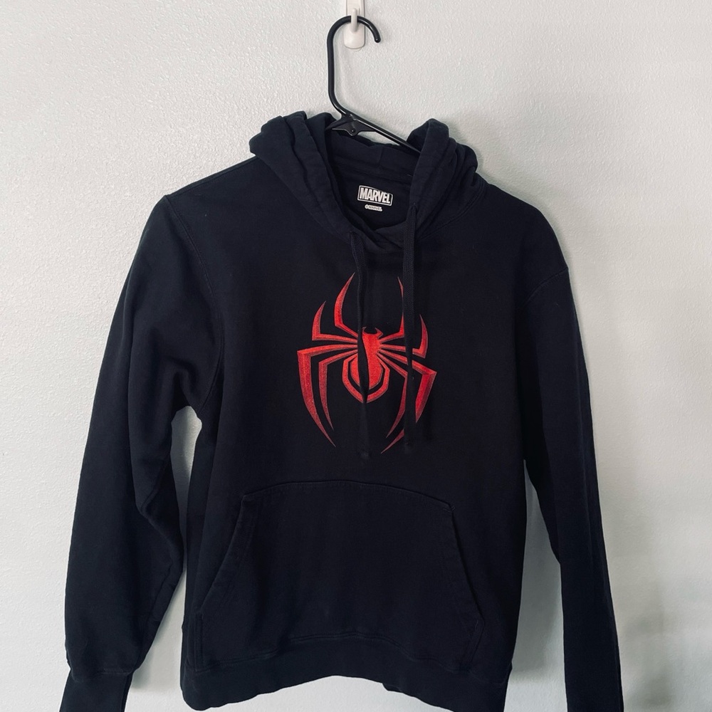 Marvel Black Hoodie with Red Spider Logo